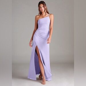 Azazie Lavender One Shoulder Dress